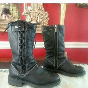 Women's black leather Harley Davidson boots size 7